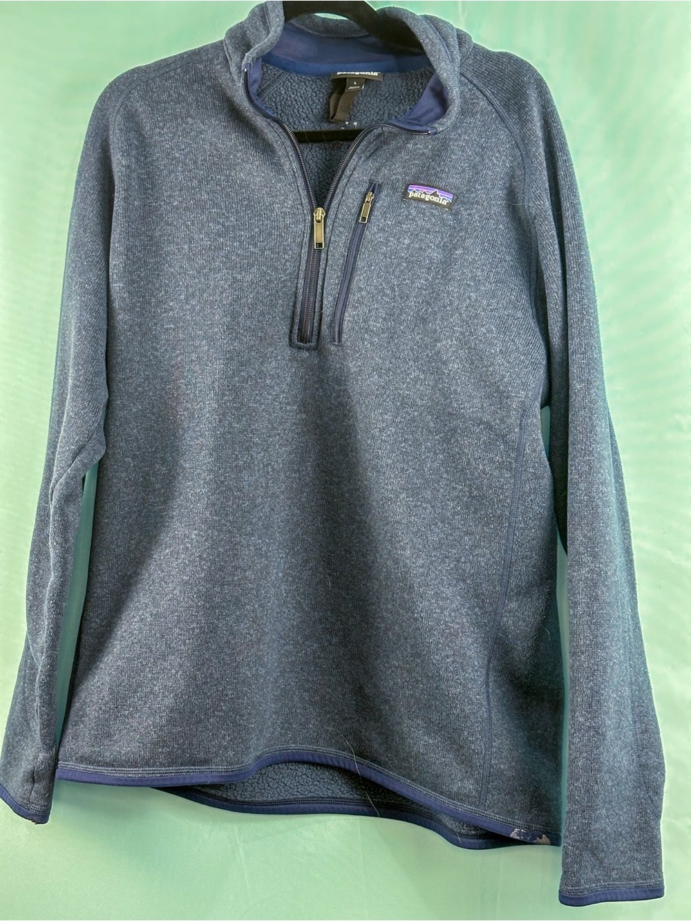 Patagonia Better Sweater 1/4 Zip Men’s Large Heathered Blue Gray Fleece